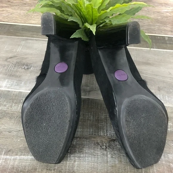 ME TOO Petal 9 Calf Hair Leather Black Patent Leather Heels Size 7.5 - Picture 9 of 10